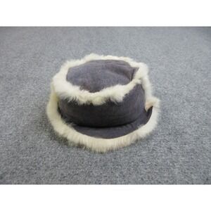 VINTAGE Lord & Taylor Hat Cap Fitted Womens Medium Rabbit Fur Lined Winter Italy